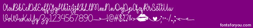 I Miss Your Kiss   Font – White Fonts on Purple Background