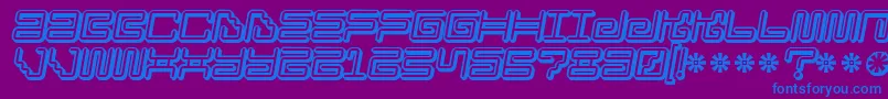 Шрифт Ironloungesmart2 – синие шрифты на фиолетовом фоне