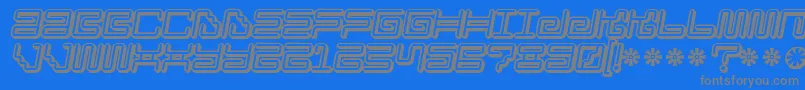Ironloungesmart2-fontti – harmaat kirjasimet sinisellä taustalla