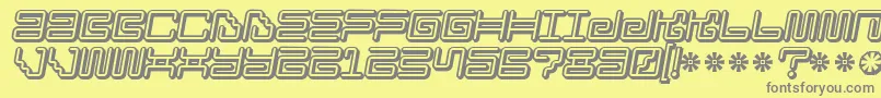 フォントIronloungesmart2 – 黄色の背景に灰色の文字