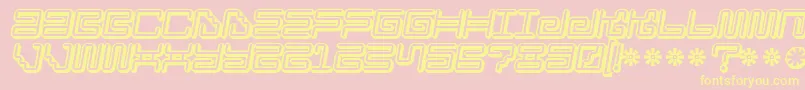 Fonte Ironloungesmart2 – fontes amarelas em um fundo rosa