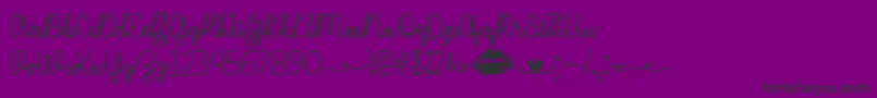 I Miss Your Kiss   Font – Black Fonts on Purple Background