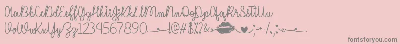 I Miss Your Kiss   Font – Gray Fonts on Pink Background