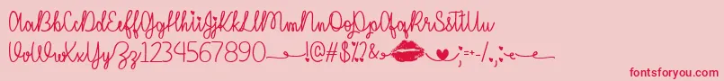 I Miss Your Kiss   Font – Red Fonts on Pink Background