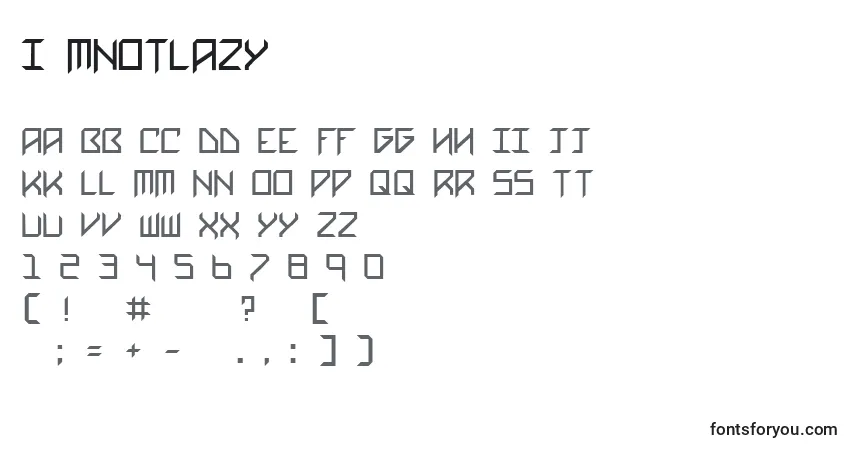 Schriftart I mnotlazy – Alphabet, Zahlen, spezielle Symbole
