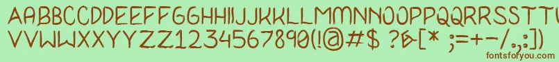 I Never Learn Font – Brown Fonts on Green Background