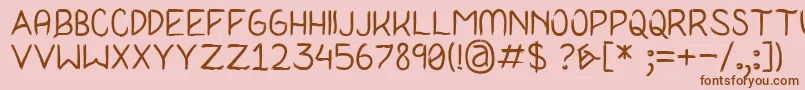I Never Learn Font – Brown Fonts on Pink Background
