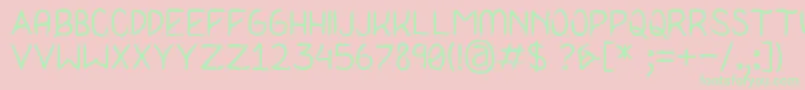 I Never Learn Font – Green Fonts on Pink Background