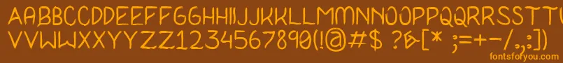 I Never Learn Font – Orange Fonts on Brown Background
