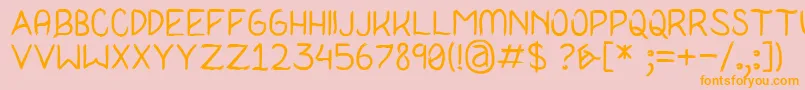 I Never Learn Font – Orange Fonts on Pink Background