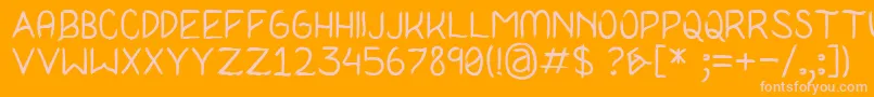 I Never Learn-fontti – vaaleanpunaiset fontit oranssilla taustalla