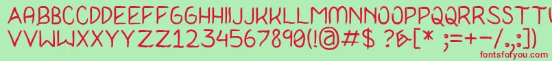 I Never Learn Font – Red Fonts on Green Background