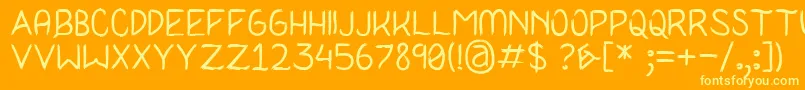 I Never Learn Font – Yellow Fonts on Orange Background