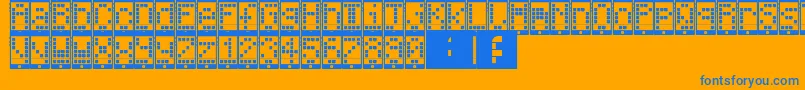 Fonte I Phone, You Phone – fontes azuis em um fundo laranja