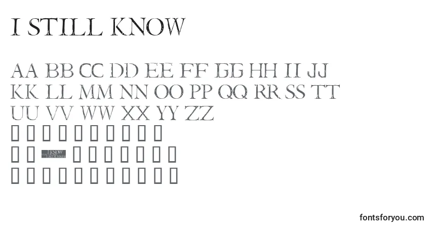 Шрифт I Still Know – алфавит, цифры, специальные символы