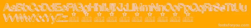 Ibiza Crystal Personal Use-fontti – vaaleanpunaiset fontit oranssilla taustalla