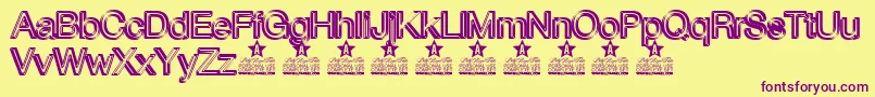 Ibiza Crystal Personal Use Font – Purple Fonts on Yellow Background