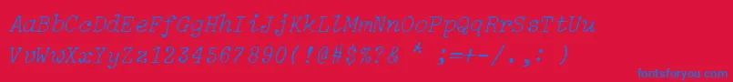Więcej informacji o czcionce IBM Selectric Light Italic Czcionka IBM Selectric Light Italic – niebieskie czcionki na czerwonym tle
