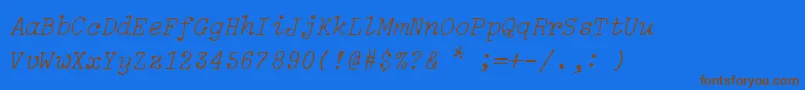 fuente IBM Selectric Light Italic – Fuentes Marrones Sobre Fondo Azul