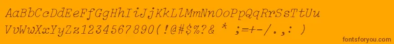 IBM Selectric Light Italic Font – Brown Fonts on Orange Background