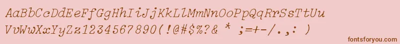 More about IBM Selectric Light Italic Font IBM Selectric Light Italic Font – Brown Fonts on Pink Background