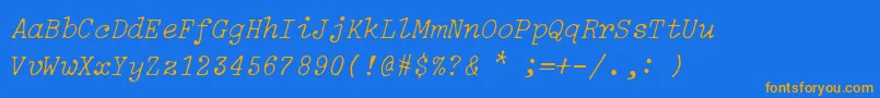 En savoir plus sur la police IBM Selectric Light Italic Police IBM Selectric Light Italic – polices orange sur fond bleu