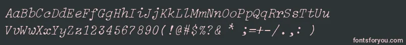 フォントIBM Selectric Light Italic – 黒い背景にピンクのフォント