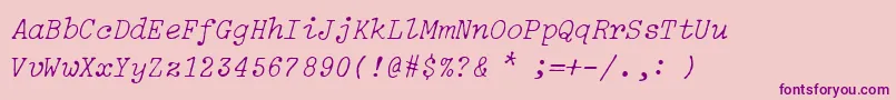 More about IBM Selectric Light Italic Font IBM Selectric Light Italic Font – Purple Fonts on Pink Background