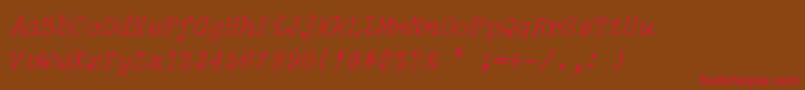 IBM Selectric Light Italic Font – Red Fonts on Brown Background