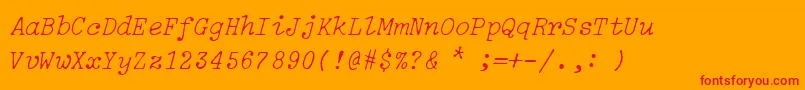 IBM Selectric Light Italic Font – Red Fonts on Orange Background
