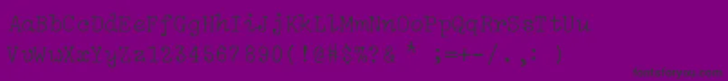 IBM Selectric Light Regular Font – Black Fonts on Purple Background