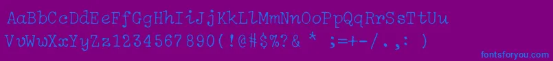 IBM Selectric Light Regular Font – Blue Fonts on Purple Background