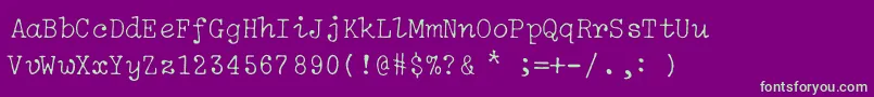 IBM Selectric Light Regular Font – Green Fonts on Purple Background