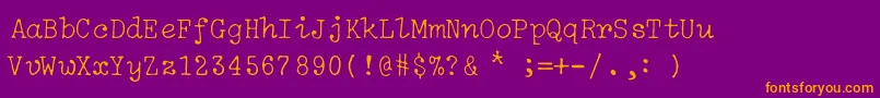 IBM Selectric Light Regular Font – Orange Fonts on Purple Background