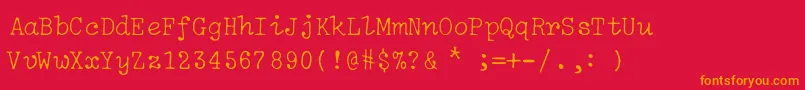 IBM Selectric Light Regular Font – Orange Fonts on Red Background