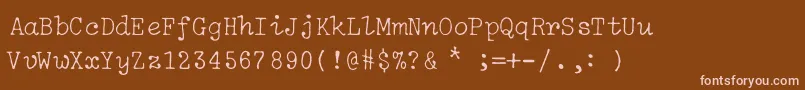 IBM Selectric Light Regular Font – Pink Fonts on Brown Background