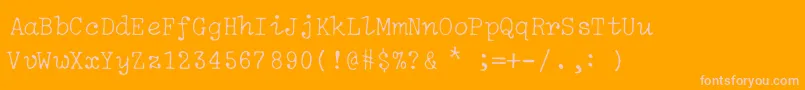 IBM Selectric Light Regular Font – Pink Fonts on Orange Background