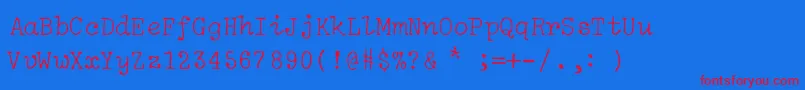 IBM Selectric Light Regular Font – Red Fonts on Blue Background