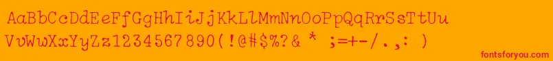 IBM Selectric Light Regular Font – Red Fonts on Orange Background