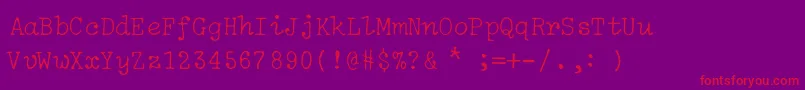 IBM Selectric Light Regular Font – Red Fonts on Purple Background