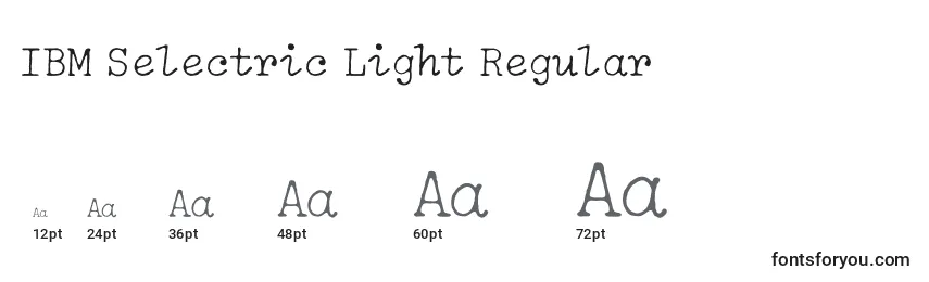 Размеры шрифта IBM Selectric Light Regular