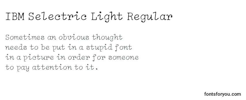 Шрифт IBM Selectric Light Regular