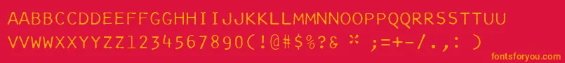 IBM Selectric Manifold Font – Orange Fonts on Red Background