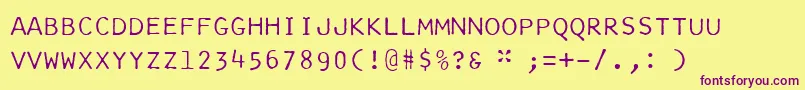 IBM Selectric Manifold Font – Purple Fonts on Yellow Background