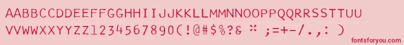 IBM Selectric Manifold Font – Red Fonts on Pink Background
