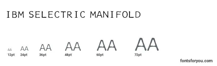Размеры шрифта IBM Selectric Manifold