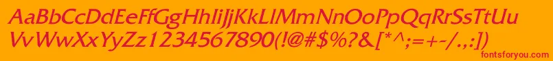 FitzgeraldItalic Font – Red Fonts on Orange Background