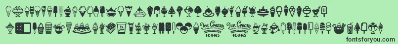 Police Ice Cream Icons – polices noires sur fond vert