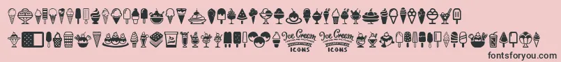 Шрифт Ice Cream Icons – чёрные шрифты на розовом фоне