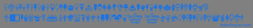 フォントIce Cream Icons – 灰色の背景に青い文字